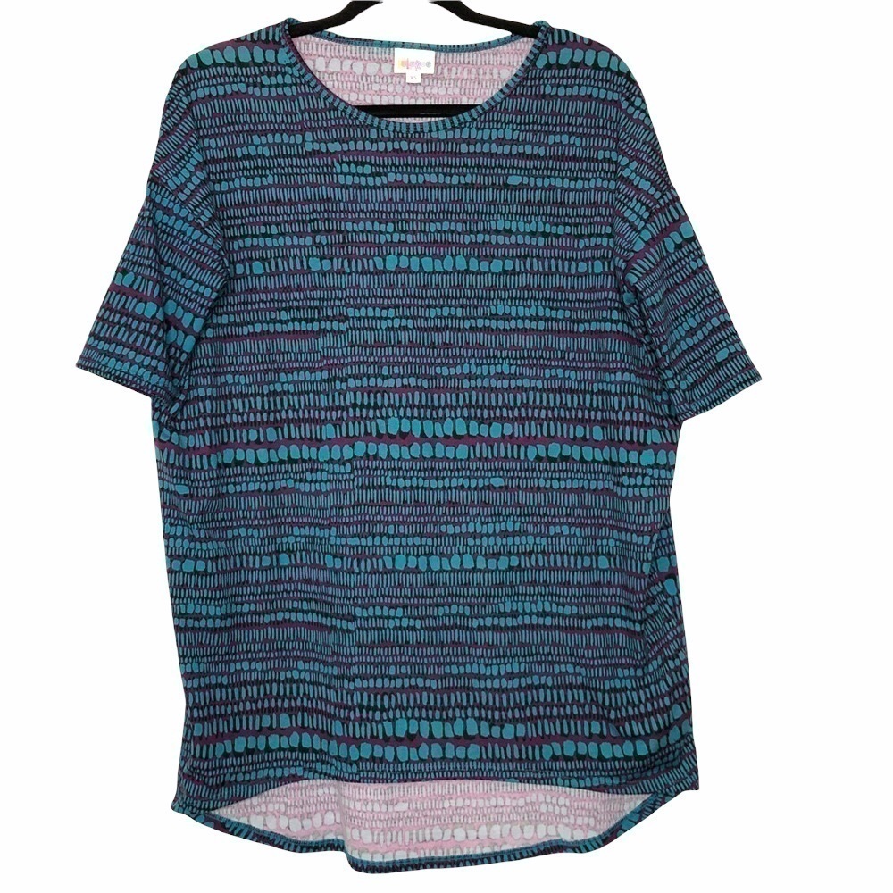 NEW - Lularoe Irma Teal & Purple High-Low Top - Size X-small (XS)
